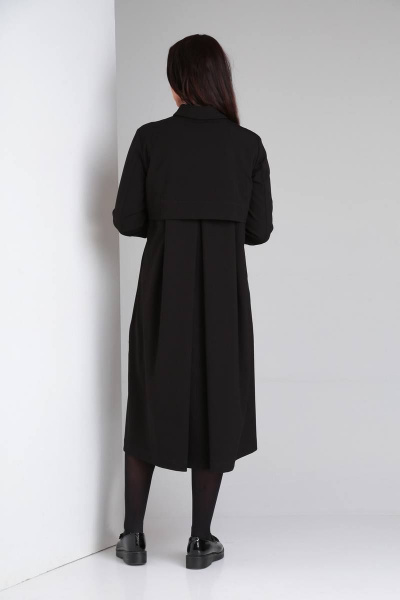 Черное платье свободного кроя с воротником-стойкой Ma Vie М193ч черный - фото 5