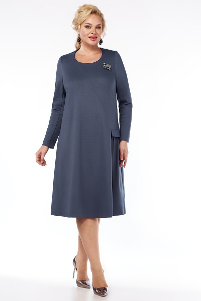 Платье А-силуэта из трикотажа с горизонтальным подрезом Algranda А3917 - фото 4