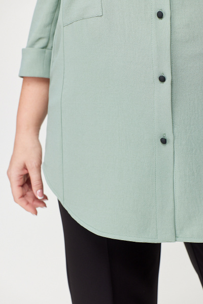 Блуза- рубашка с накладными карманами и манжетами Algranda А3936-2-6 - фото 2