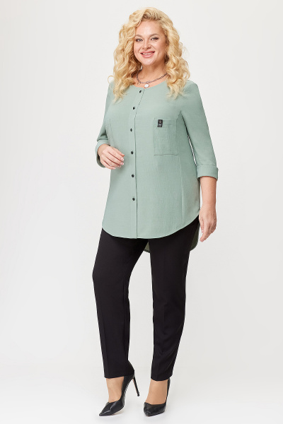 Блуза- рубашка с накладными карманами и манжетами Algranda А3936-2-6 - фото 5