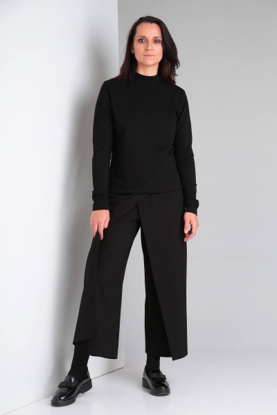 Брюки-кюлоты из костюмной ткани с эффектом запаха Ma Vie М541 - фото 1