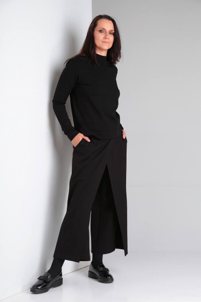 Брюки-кюлоты из костюмной ткани с эффектом запаха Ma Vie М541 - фото 2