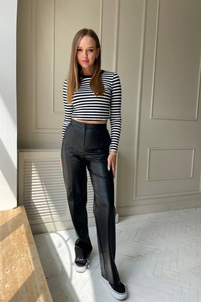 Укороченный трикотажный джемпер из трикотажа PUR PUR 11-235/1 - фото 1