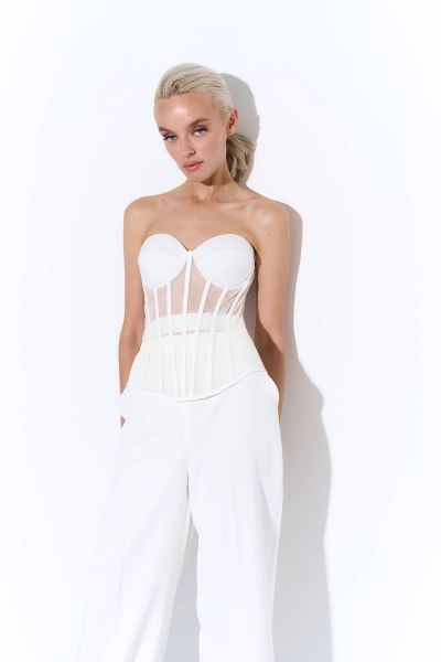 Круглогодичный белый сетчатый корсет с поролоном AG Green L0423-3 молочный - фото 6