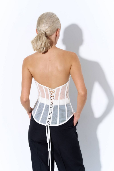 Круглогодичный белый сетчатый корсет с поролоном AG Green L0423-3 молочный - фото 2