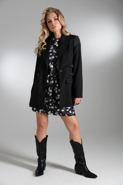 Комплект из жакета и платья с атласным блеском LM.Wear КТ6097 - фото 4