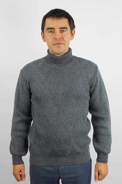 Серый демисезонный трикотажный свитер Полесье С3142-22 2С5237-Д43 182,188 мегаполис_меланж - фото 1