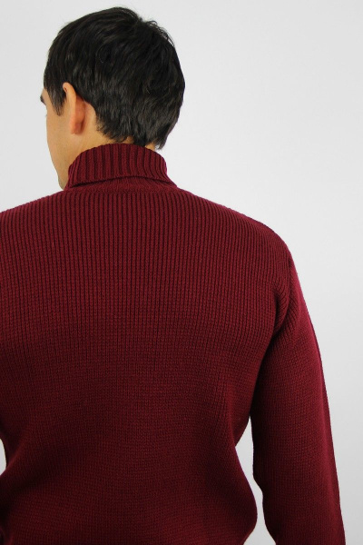 Красный демисезонный трикотажный свитер Полесье С3142-22 2С5237-Д43 182,188 св.бордовый - фото 3