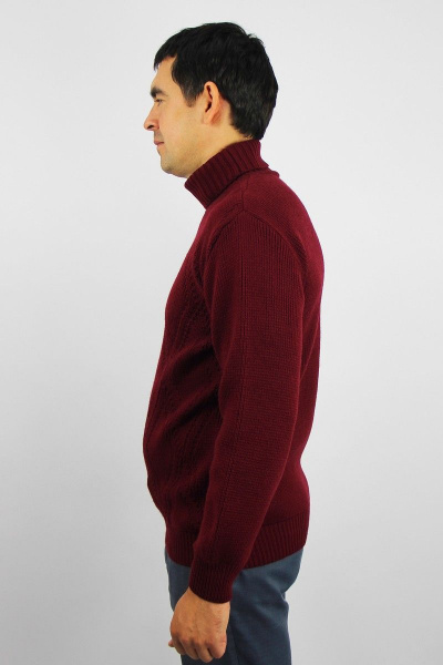 Красный демисезонный трикотажный свитер Полесье С3142-22 2С5237-Д43 182,188 св.бордовый - фото 2