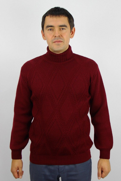 Красный демисезонный трикотажный свитер Полесье С3142-22 2С5237-Д43 182,188 св.бордовый - фото 1
