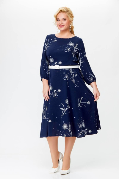 Платье синего цвета Swallow 690 синий_в_принт_одуванчики - фото 4