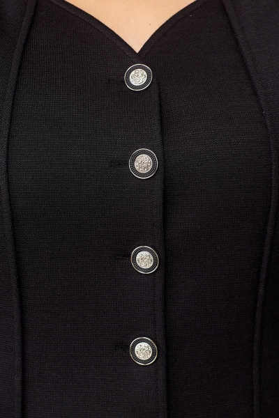 Женский костюм из шерстяного трикотажа с рельефами Zlata 4430 черный - фото 7