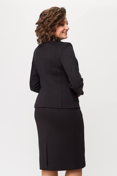 Женский костюм из шерстяного трикотажа с рельефами Zlata 4430 черный - фото 6