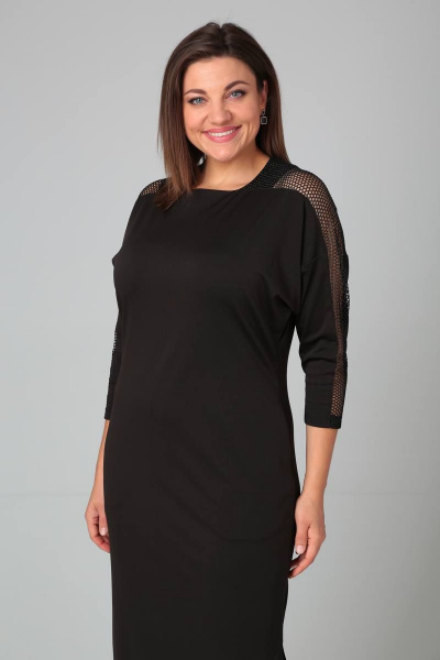 Платье на каждый день из трикотажа с разрезом и карманами Michel chic 2110/1 черный - фото 5