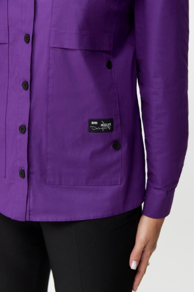 Фиолетовая деловая блуза из текстиля DaLi 5651 фуксия - фото 3