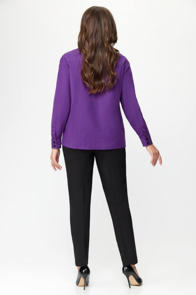 Фиолетовая деловая блуза из текстиля DaLi 5651 фуксия - фото 2