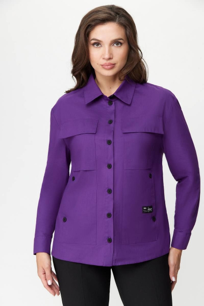 Фиолетовая деловая блуза из текстиля DaLi 5651 фуксия - фото 1
