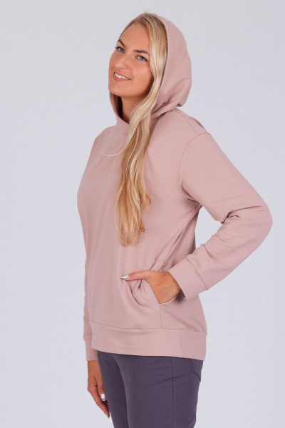 Худи из хлопкового трикотажа с капюшоном Belarusachka С4198 карамель - фото 1