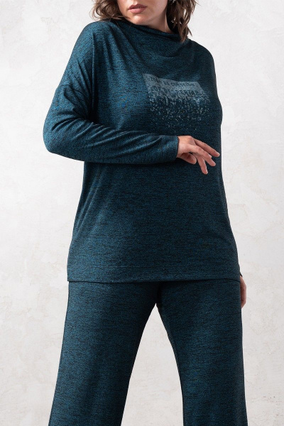 Бирюзовый трикотажный комплек 2-ка из джемпера и брюк Avanti 1596 - фото 2