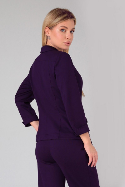 Фиолетовый костюм из трикотажа с брюками и жакетом DOGGI 2848 пурпурный - фото 7
