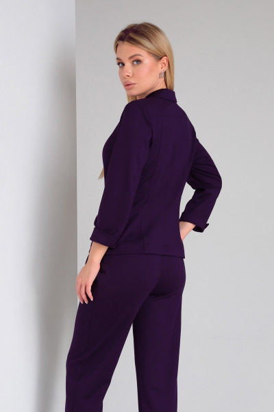 Фиолетовый костюм из трикотажа с брюками и жакетом DOGGI 2848 пурпурный - фото 6