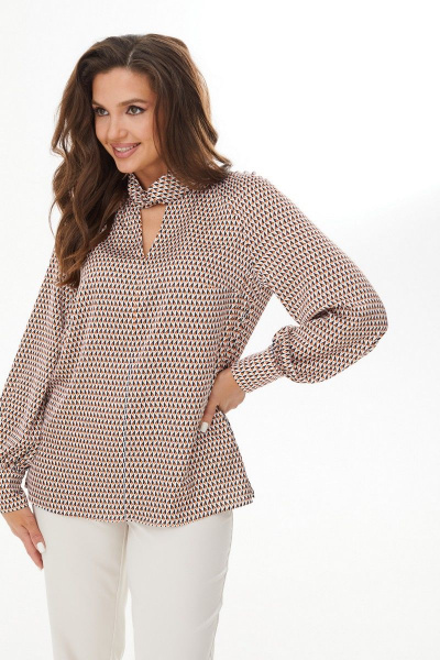 Блуза MALI 623-054 рыжий_ромбик - фото 6