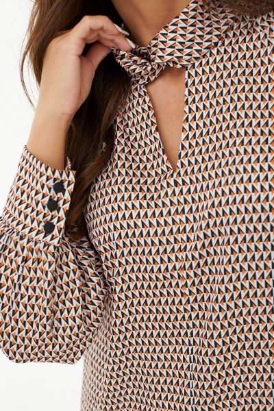 Блуза MALI 623-054 рыжий_ромбик - фото 4