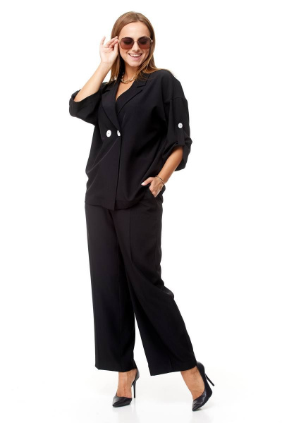 Комплект брюки палаццо и двубортный жакет на каждый день Taita plus 2329 - фото 8