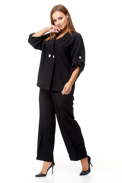 Комплект брюки палаццо и двубортный жакет на каждый день Taita plus 2329 - фото 6