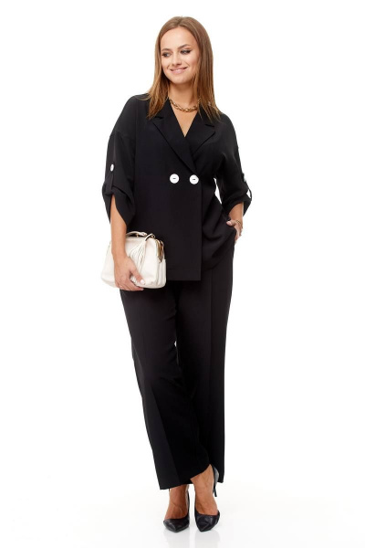 Комплект брюки палаццо и двубортный жакет на каждый день Taita plus 2329 - фото 4