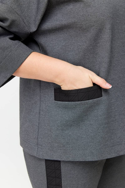 Деловой комплект блуза и брюки в демисезонном стиле DaLi 4549.1 серый - фото 4