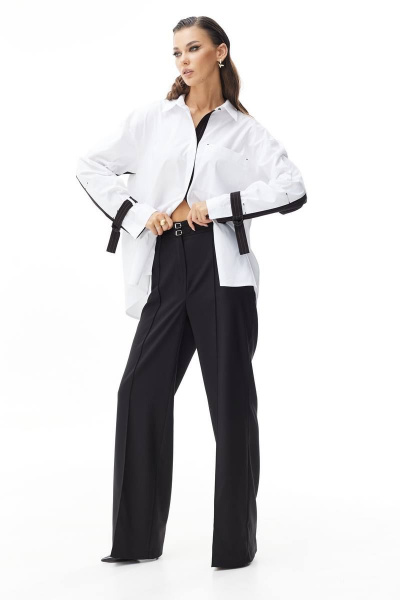 Брюки прямые широкие на притачном поясе Vesnaletto 3612 - фото 1