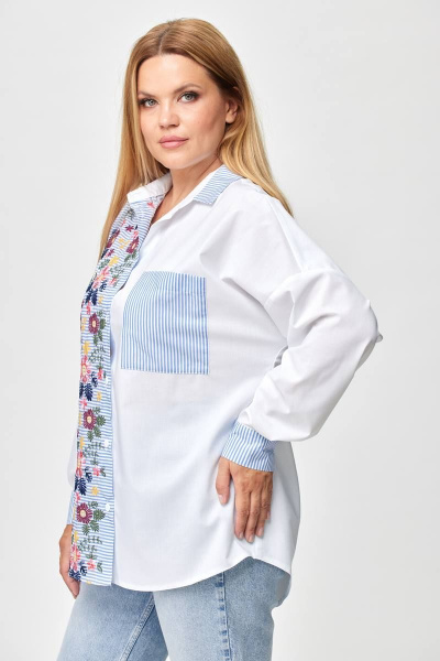 Блуза Michel chic 778 голубой/белый - фото 4