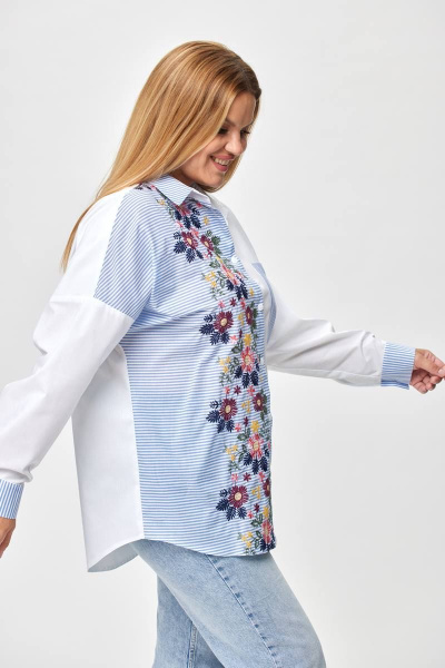 Блуза Michel chic 778 голубой/белый - фото 3