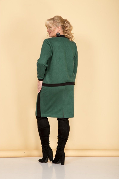 Комплект из эко-замши: бомбер, юбка и футболка для повседневной носки Tensi 347а изумруд - фото 5