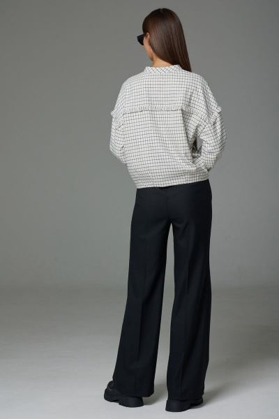 Свободный женский костюм из костюмной ткани черный и белый N.O.W. 1302 - фото 2