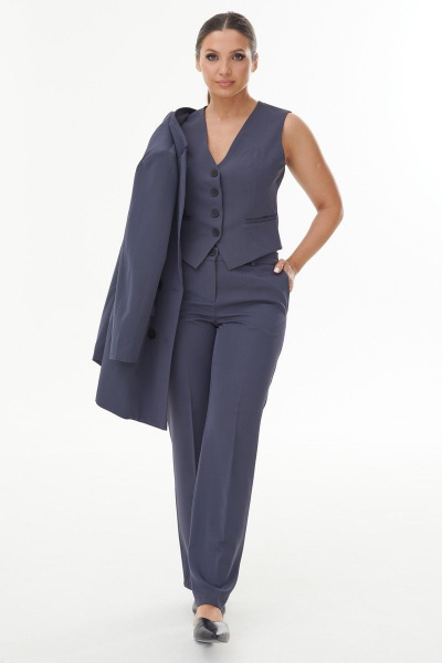 Серый жилет из хлопка для делового образа AURA otd 2124 темно-серый - фото 1