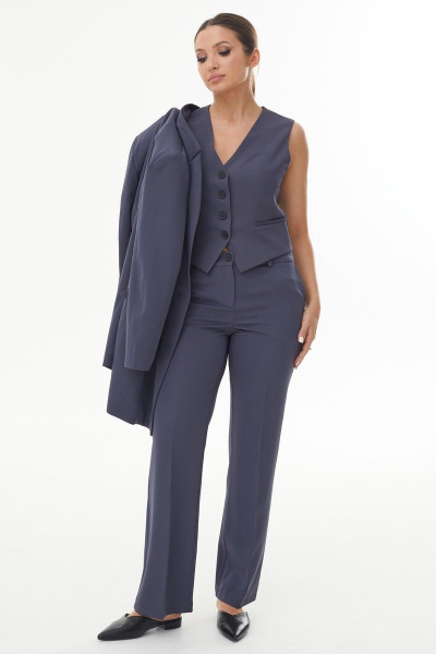 Брюки, жилет AURA otd 9188 темно-серый - фото 2