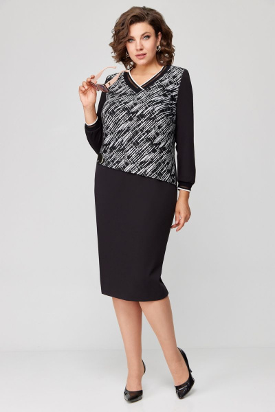 Платье Мишель стиль 1148 черно-белый - фото 5
