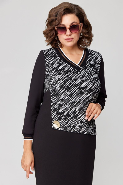 Платье Мишель стиль 1148 черно-белый - фото 4