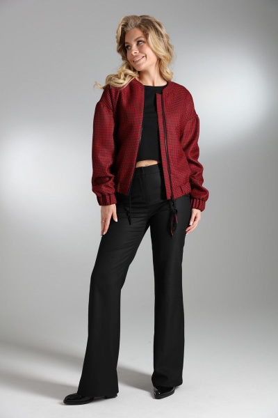 Демисезонный женский бомбер из шерсти и текстиля LM БР2600 - фото 7