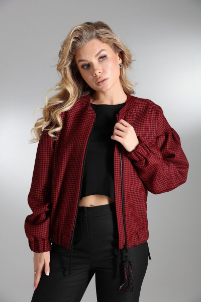 Демисезонный женский бомбер из шерсти и текстиля LM БР2600 - фото 1