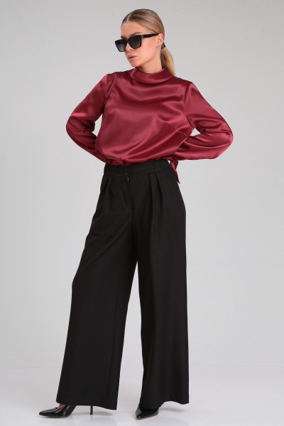 Блузка прямого силуэта из текстиля с воротником-стойкой ANIDEN 881 - фото 4