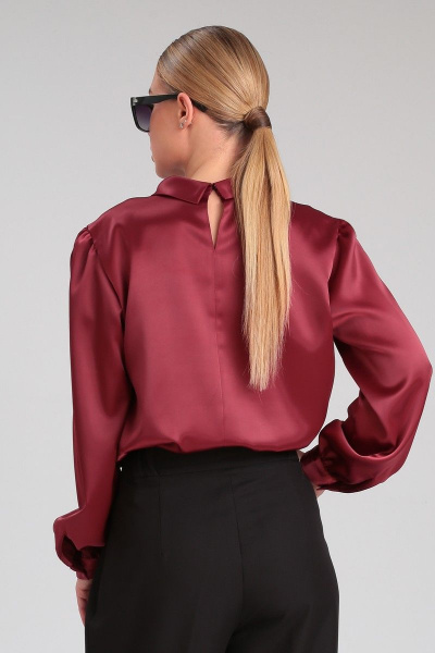 Блуза прямая из текстиля с отложным воротником-стойкой Angelina & Сo 883 - фото 3