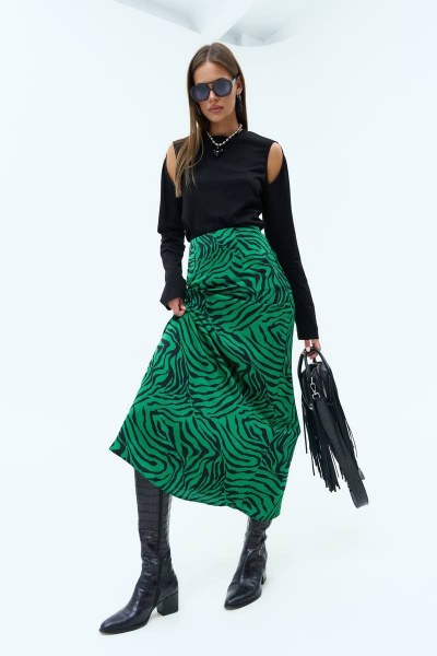 Юбка MilMil 1080-2 Мале/зеленый_принт_зебра - фото 7