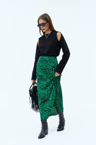 Юбка MilMil 1080-2 Мале/зеленый_принт_зебра - фото 5