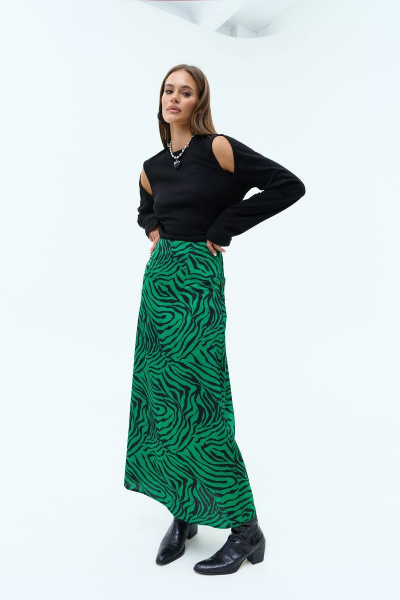 Юбка MilMil 1080-2 Мале/зеленый_принт_зебра - фото 2