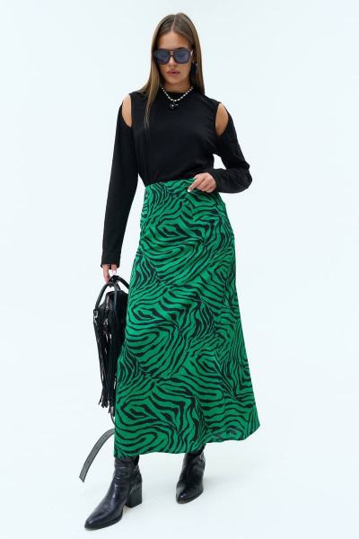 Юбка MilMil 1080-2 Мале/зеленый_принт_зебра - фото 1
