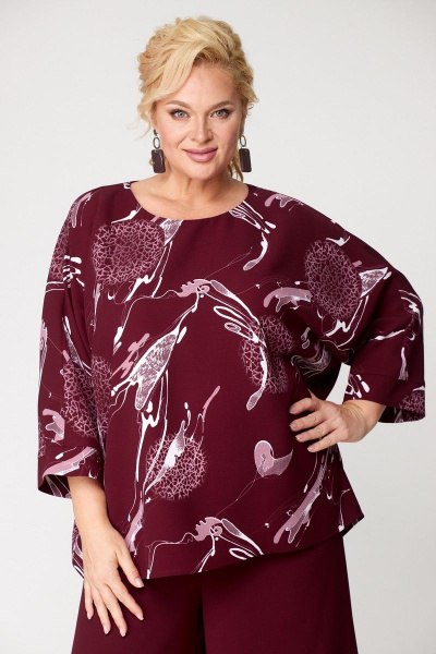 Бохо блуза свободного кроя с застежкой и манжетами Angelina & Сompany 886 - фото 4