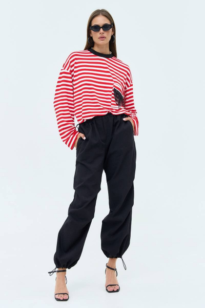 Джинсы с фиксаторами на резинке и защипами в коленях MilMil 1086-2-23 Родос/черный - фото 1